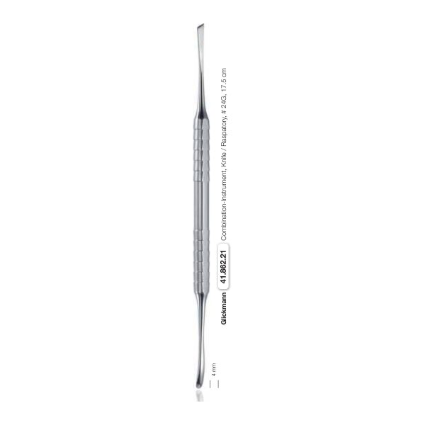 Strumento combinato coltello/raspa chirurgica Glickmann — Helmut Zepf