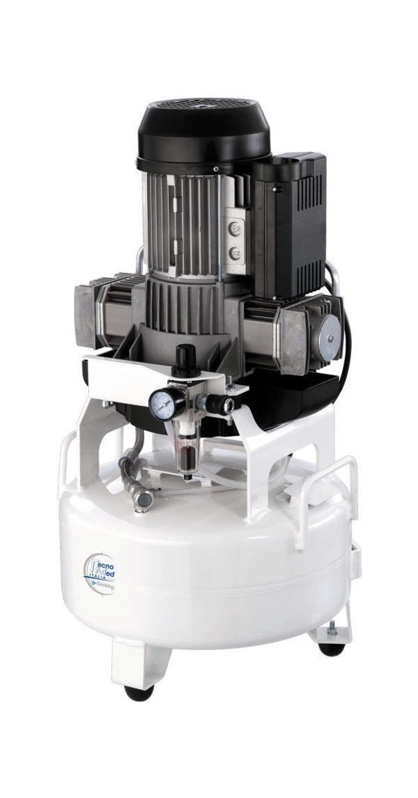 Compressore a secco TEC3-24SE, 24lt, 150lt/min, per 2 riuniti — Tecnomed Italia