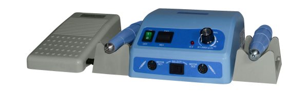 Micromotore da banco 40k g/m, 2 manipoli a spazzole, contr banco/pedale — Tecnomed Italia