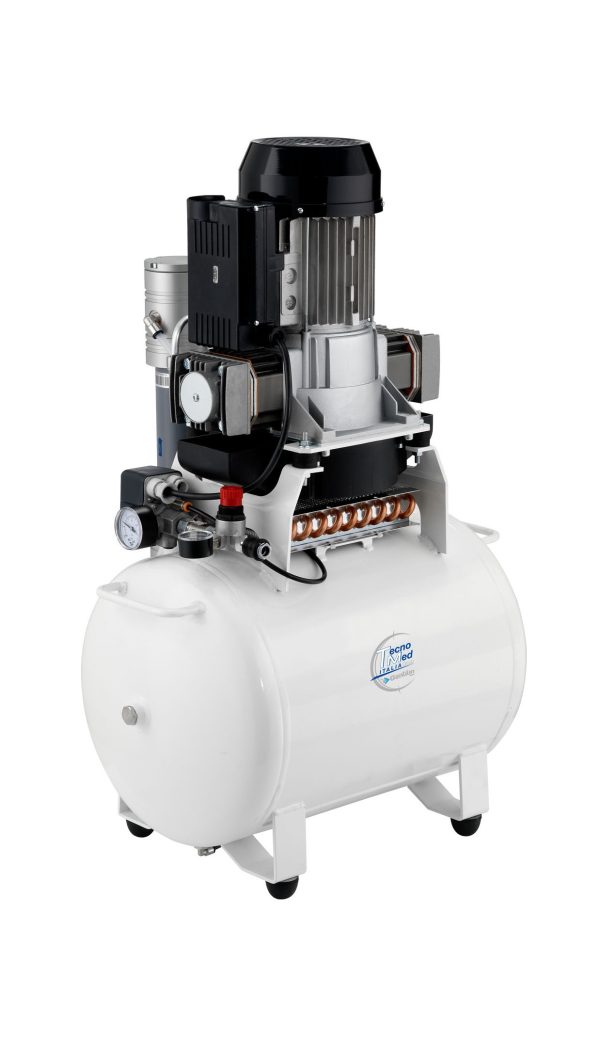 Compressore a secco TEC3-50,50lt, 140lt/min, filtro ster, per 2+1 riuniti — Tecnomed Italia