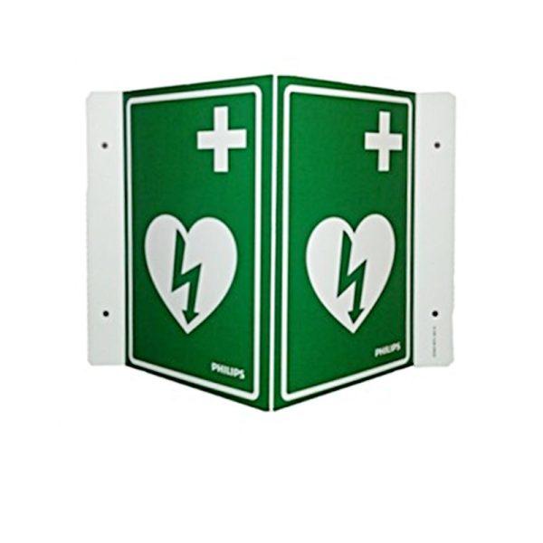 Cartello murale segnalatore AED, verde — Philips