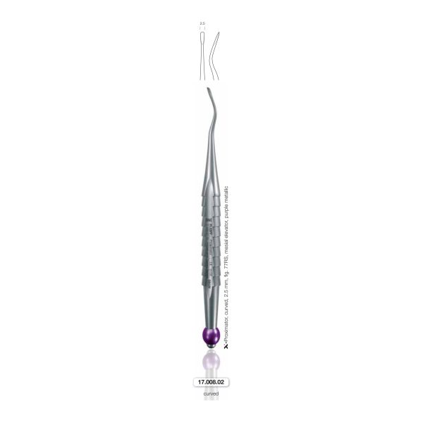 Elevatore mesiale n.77RS, 2.5 mm, ricurvo, viola (X-Proximator 2) — Helmut Zepf