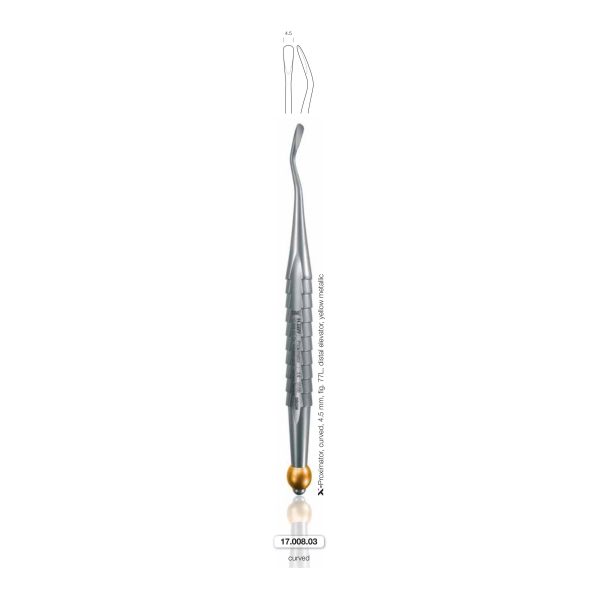 Elevatore distale n.77L, 4.5 mm, ricurvo, giallo (X-Proximator 3) — Helmut Zepf