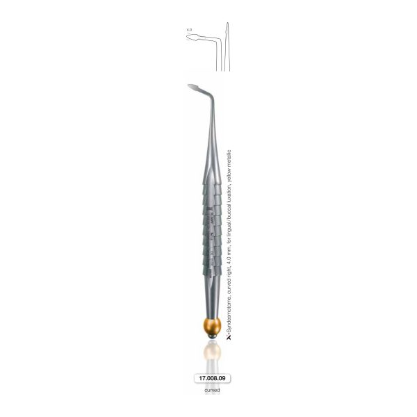 Sindesmotomo per lussazione linguale, 4.0 mm, curva dx, giallo (X-Syndesmotome 9) — Helmut Zepf