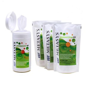 Green & Clean WD, Dispenser con 120 salviette e 3 buste da 120 salviette — Metasys