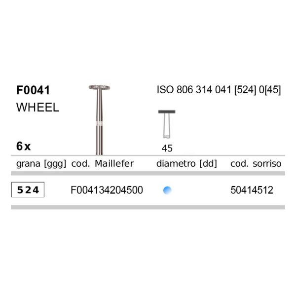Frese F0041, Wheel, 6pz — Dentsply Maillefer