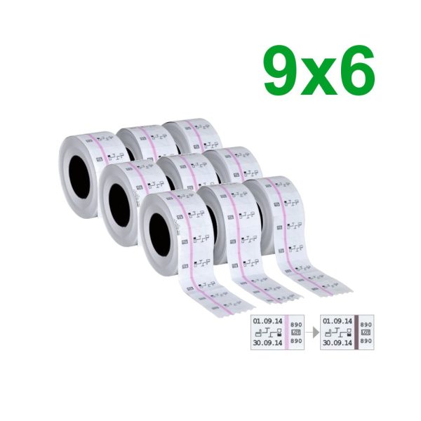 Rotolo etichette a 2 linee con indicatore di sterilizzazione, 9 pz. — Printex Medical