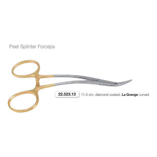 Pinzette Peet Splinter diamantate, con curva La Grange — Helmut Zepf