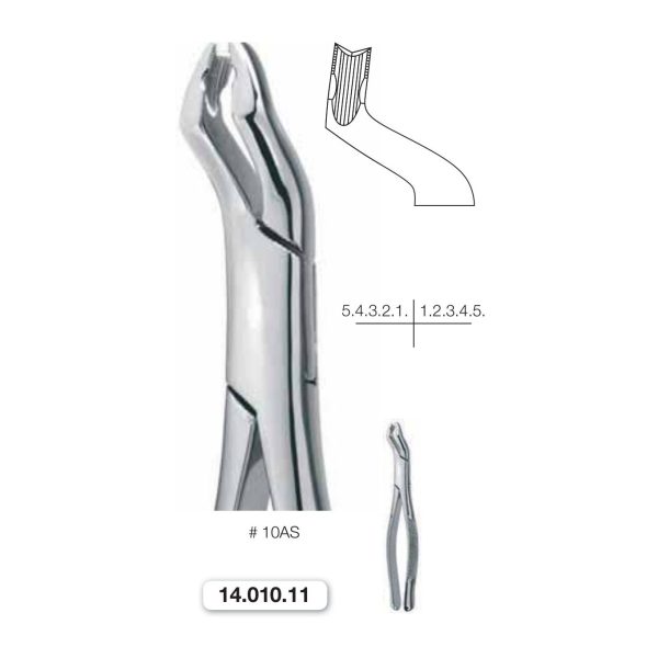 Pinze da estrazione n.10AS, arcata superiore, american pattern — Helmut Zepf