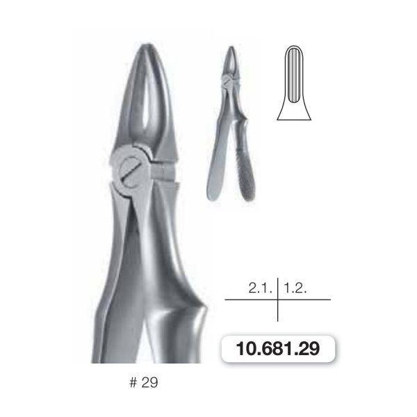 Pinza da estrazione pedodontica n.29, incisivi superiori — Helmut Zepf
